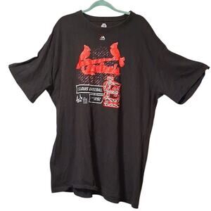 Vintage Majestic St. Louis Cardinals Est. 1892 Black Red T-Shirt Men's Size 3XL